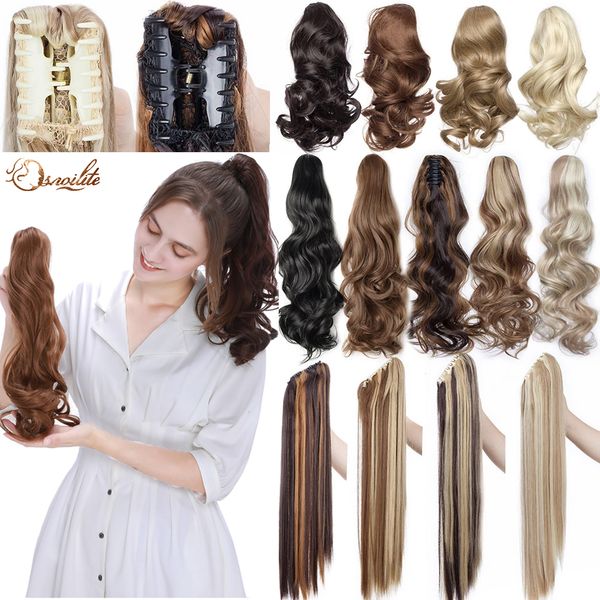 

costume accessories syntheitc big grab ponytail hair extension claw clip in ponytail extension hair fake hairpiece for women daily party, Silver