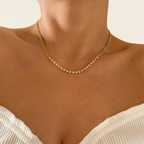 Chokers lacteo vintage cor de ouro brilhante jóias de colar de gargantilha shiny para mulheres para mulheres simples minimalistas de camada única cura