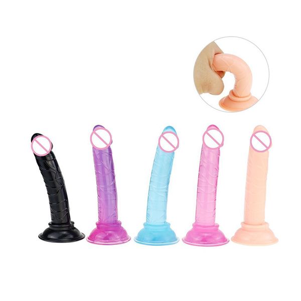 Porno Mini Gelee Dildo Für Frau Kleine Penis sexy Spielzeug Sucker Kristall Transparente Qualität TPE Spielzeug Weibliche Shop Schönheit artikel
