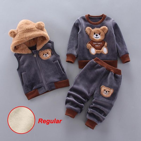 Conjuntos De Roupas Moda Bebê Meninos Roupas Outono Inverno Quente Meninas Crianças 3pcs Roupas Terno Nascido Conjuntos InfantisRoupas