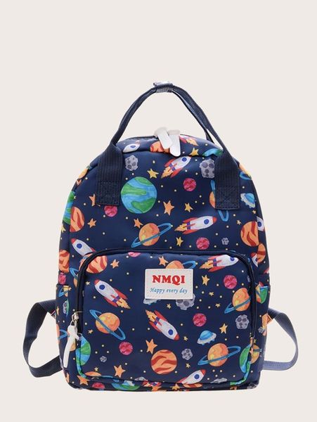 

kids allover cartoon graphic backpack she
