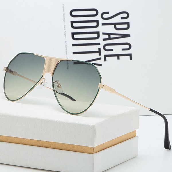 

2021 brand design sunglasses women men designer mirror good quality fashion metal oversized sun glasses vintage female male uv400 with box 5, White;black