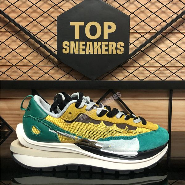 

2021 men ld waffle running shoes triple black white nylon yellow blue multi pine green womens mens sneakers us 5.5-11