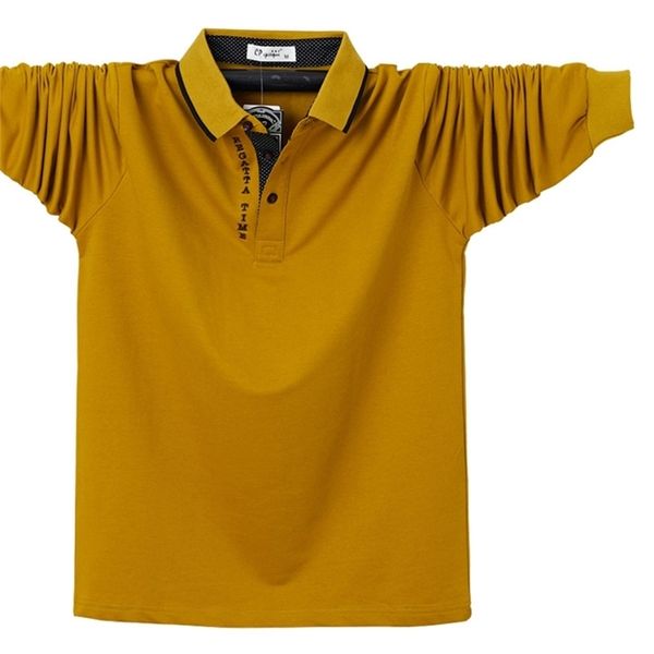 

fall spring autumn men's polo shirt cotton business fashion men's cotton polo shirt with long sleeves brand clothing 220421, White;black