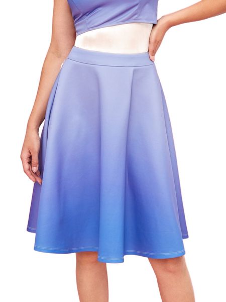

x shelby high waist ombre flare skirt b7hw#, Black