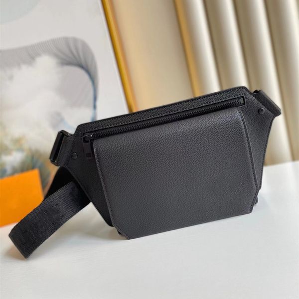 

7a 2022 new r luxury handbags messenger bag lychee pattern classic fashion casual commuter leather men's waist bag