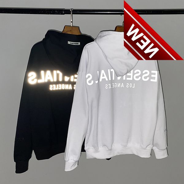

spring tide ess reflective high street hoodie sweater jacket men's and women's lovers' wear, Black