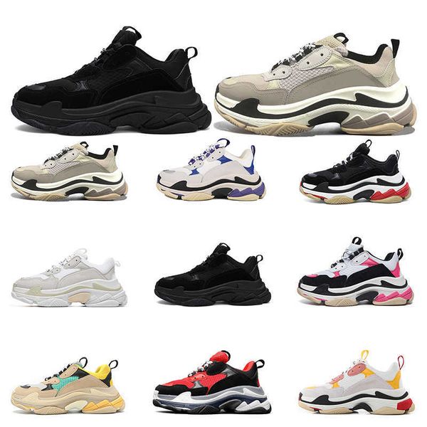 

triple s mens women casual shoes fashion luxurys designers vintage sneakers black white cool grey purple tennis trainers jogging walking