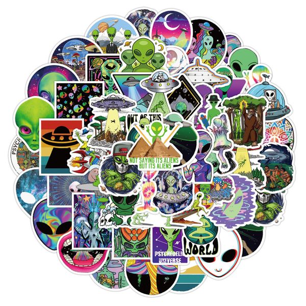 

new waterproof 10/30/50pcs cool psychedelic alien leaves graffiti stickers diy skateboard fridge guitar motorcycle decal sticker toy car sti