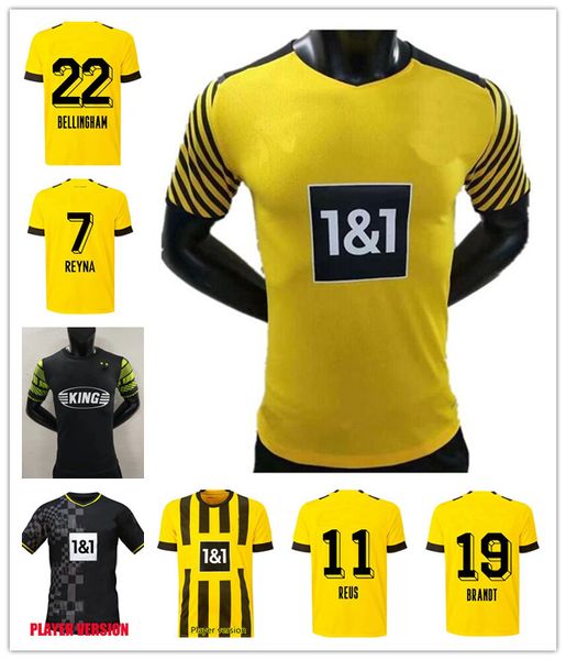 

haaland soccer jersey 22 23 football shirts reus dortmund neongelb bellingham hummels brandt reyna men kids kit 110th special edition 2022 2, Black;gray