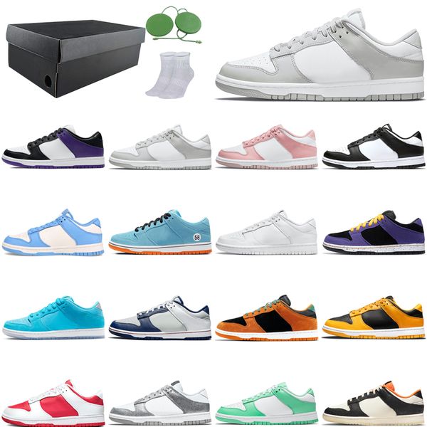 

2022 with box dunkslow running shoes men women pink velvet grey fog white black coast club 58 halloween blue fury court purple triple white