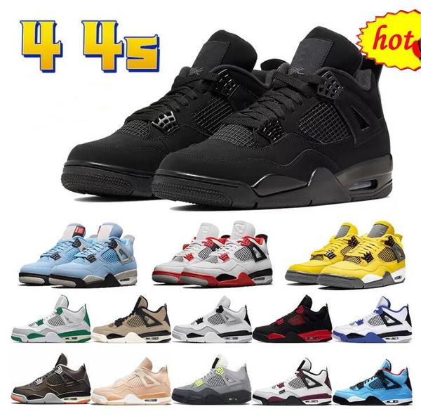 

2022 new jumpman university blue 4 4s basketball shoes mens cream sail red thunder lightnings white oreo bred taupe haze what noir the black
