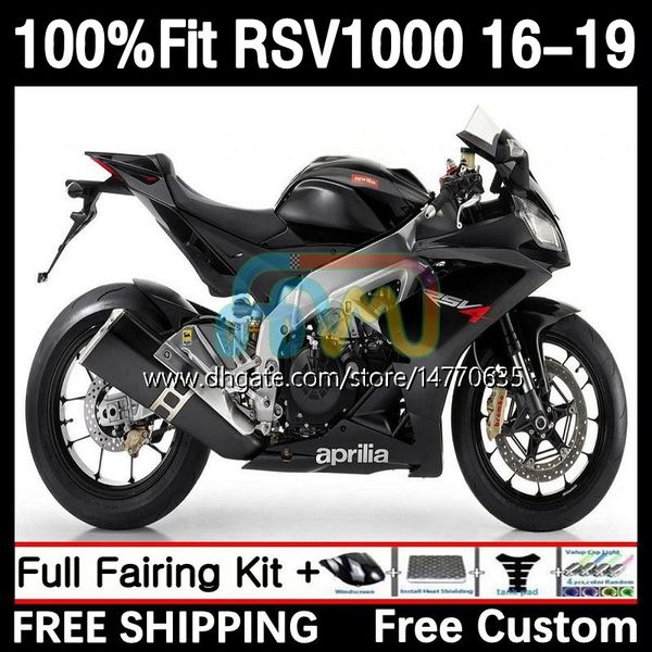 Corpo stampo a iniezione per Aprilia RSV4 RSV 1000 RSV-1000 RSV1000R 16-19 Carrozzeria 5DH.143 RSV1000 R RR 16 17 18 19 RSV1000RR 2016 2017 2018 2019 OEM Carenatura stock nero