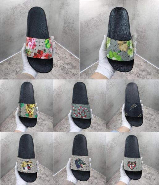 

designer blooms slippers men women sandals floral printing striped slide foam runners rubber flat non-slip classic slipper gear bottoms flip, Black