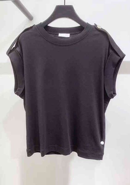 

women's t-shirt fadan shoulder button loose casual t-shirt 931 in autumn and winter, White