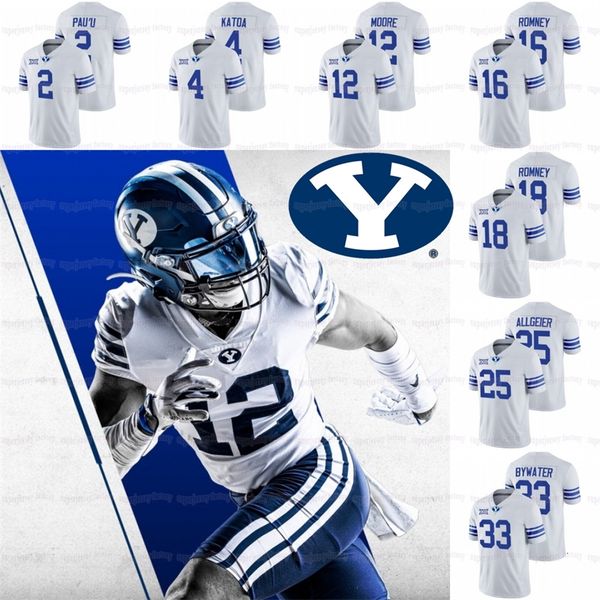 

a3740 byu cougars football jersey college zach wilson lopini katoa tyler allgeier jaren hall neil puka nacua pau'u 16 baylor romney ben, Black