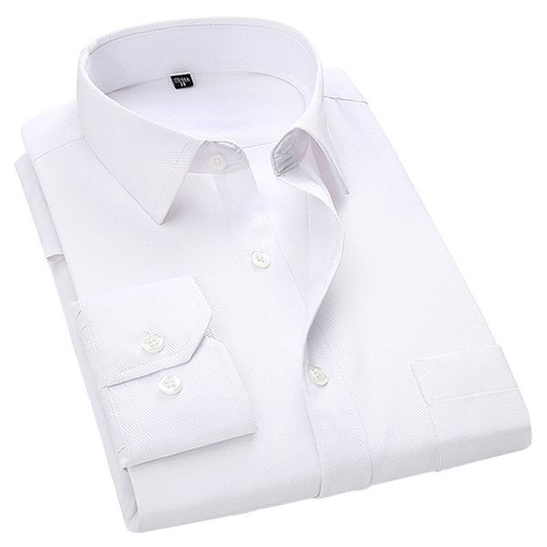 

4xl 5xl 6xl 7xl 8xl large size men's business casual long sleeved shirt white blue black smart male social dress shirts for plus 220322, White;black