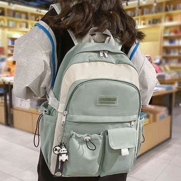

new girl cute travel backpack nylon lady kawaii college backpack trendy cool women school bag fashion female lapstudent bags aa220316