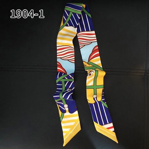 

2022 korean style womens scarf silk scarf printed all-matching tie bag handle small fashion hair band ribbon, Blue;gray