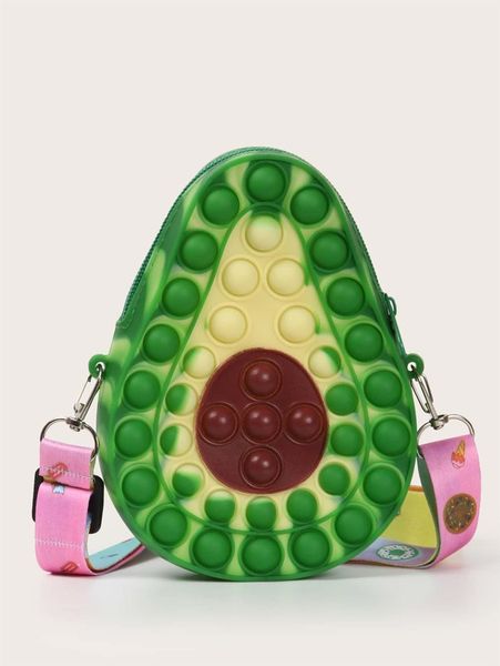 

kids random strap avocado design push pop bubble novelty bag she