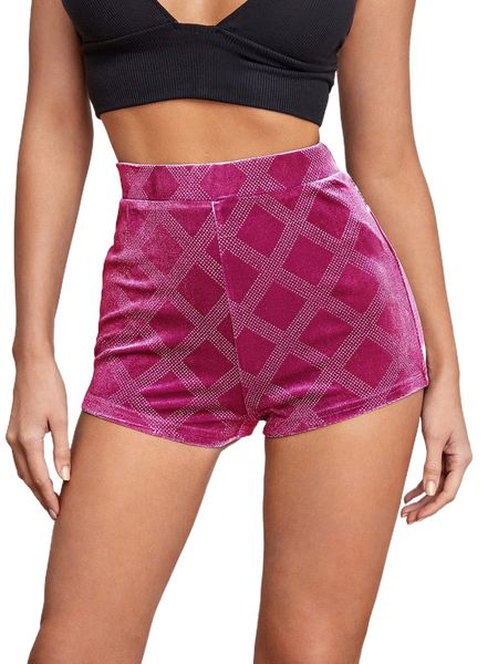 

sxy rhinestone velvet shorts 01ne#, White;black