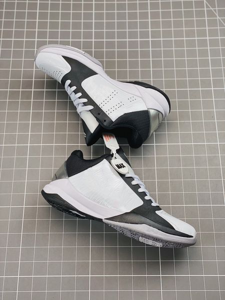 

black mamba 5 protro white black men basketball shoes sport shoe sneakers with box