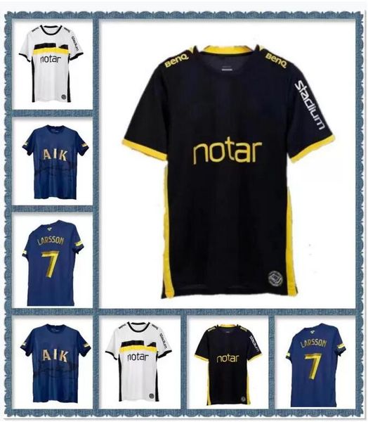 

22 23 aik soccer jerseys football shirt papagiannopoulos rogic larsson black golden tihi 2022 2023 130th anniversary, Black;yellow