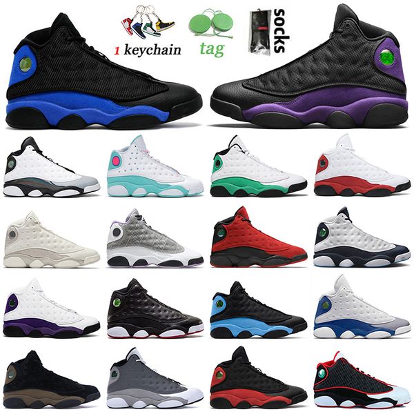 

2022 jumpman 13s 13 mens basketball shoes hyper royal court purple lucky green houndstooth playoffs atmosphere grey jorda jorden women sneak