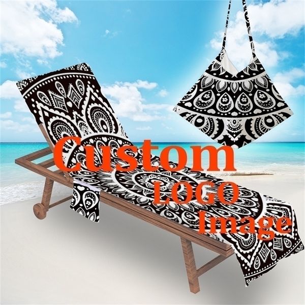 Custom Po Portable Beach Chair Beach Chair Cover con tasca per l'estate Outdoor Garden Pool Sun Lounger Cover Asciugamano 220616