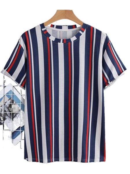 

men colorful striped tee 46gw#, White;black