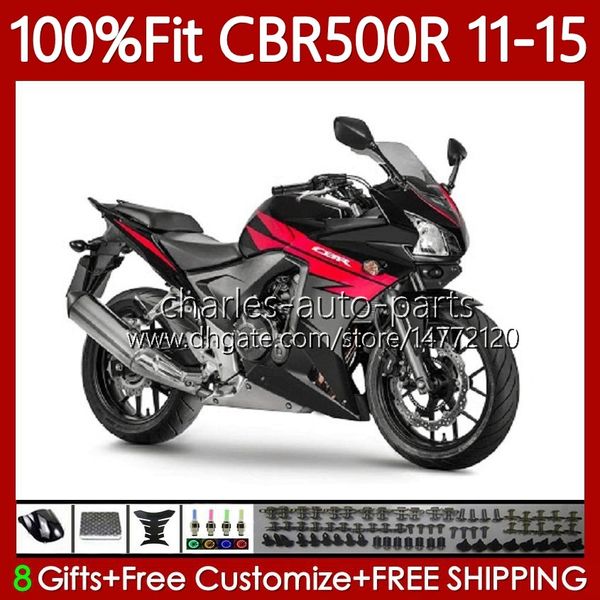 Corpo de OEM para Honda CBR500 CBR 500R 500 R CC 500CC 11-15 Bodywork 126No.125 CBR-500R CBR500R 11 12 13 2014 2015 CBR500RR 2011 2012 2013 14 15 Fairamento de Injeção Vermelho Vermelho