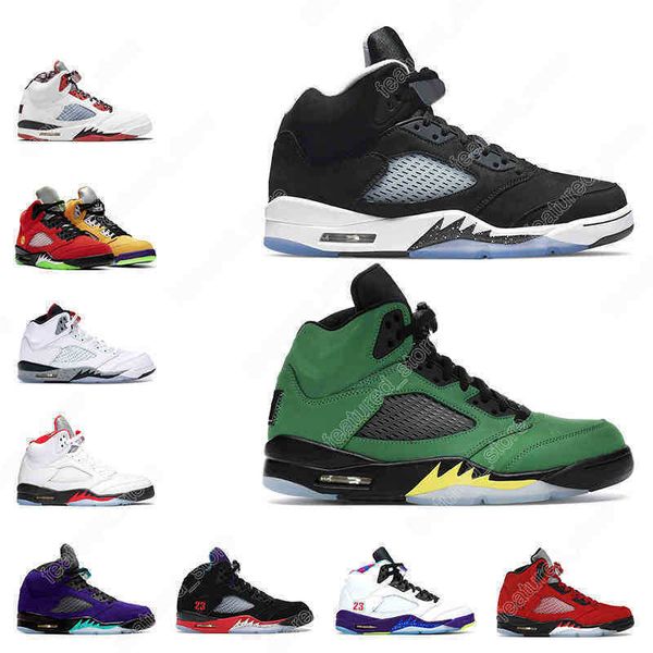 

7-13 men basketball shoes 5s oreo raging red alternate oregon what the blue suede michigan mens trainers sports sneakers fashion outdoor, Black