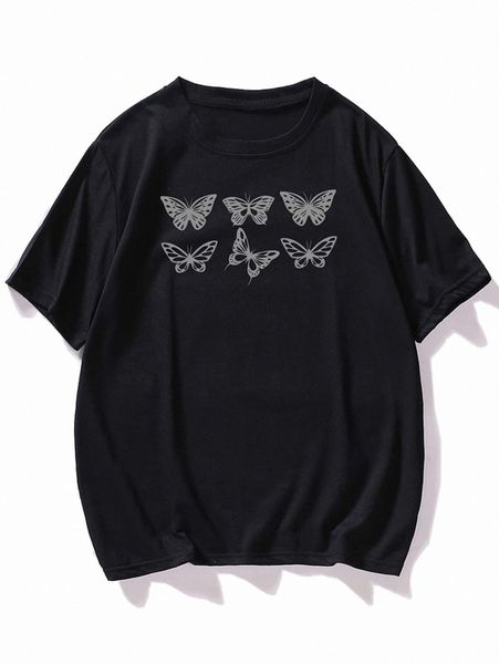 

men butterfly print tee m2b7#, White;black