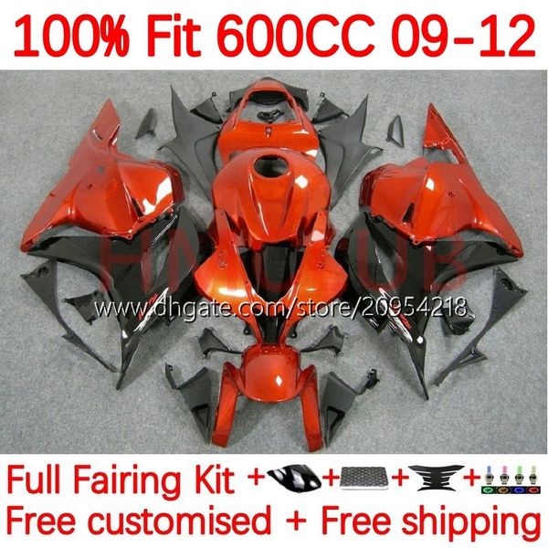 OEM-Karosserie für HONDA CBR600 CBR 600F5 600 RR CC F5 09-12 Karosserie 146No.20 CBR-600 CBR600RR 09 10 11 12 CBR 600RR 600CC 2009 2010 2011 2012 Einspritzverkleidungen orange schwarz