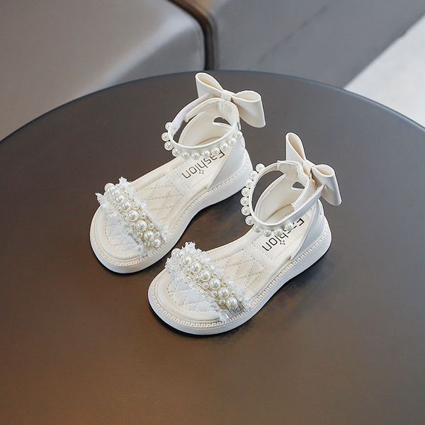 

girls sandals rhinestone pearl sandal summer shoes kids designer open toe soft 26-36 20wiv0wiv0wiv, Black;red