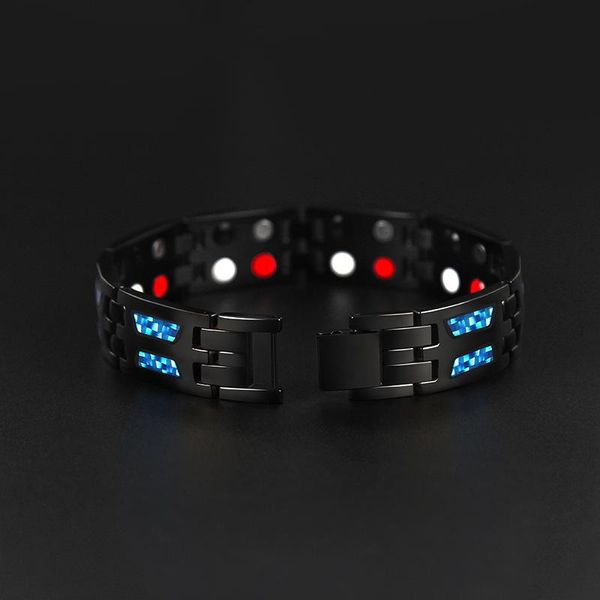 

new carbon fiber wide version magnet men's bracelet steel stainless design sense of minority, Golden;silver