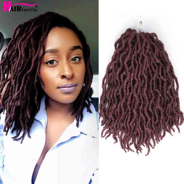 12 polegadas de Deusa Faux Locs Crochet Hair Wave Synthetic Ombre Braiding Extensions Handmade 18strands Expo City 220610