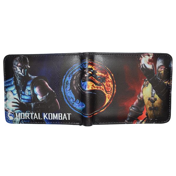 

new arrival cartoon movie mortal kombat wallet short purse with coin pocket, Red;black