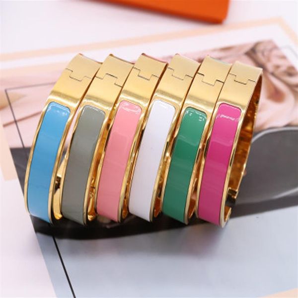 

enamel rainbow woman bracelet jewelry fashion 316l titanium steel letter love bangle for man women wedding engagement bracelet jew2162, Black