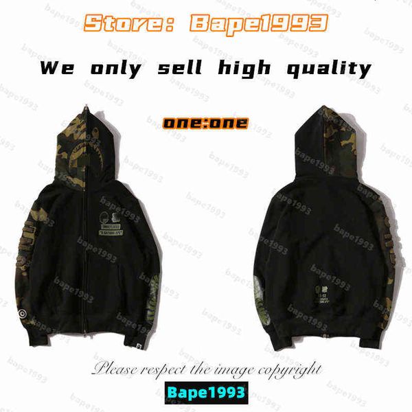 Yüksek kaliteli maymunlar erkek hoodies sweatshirt Japonya Köpekbalığı B Ape Head Galaxy Spotlar Aydınlık Camo Erkek ve Kadın Çiftler Aynı Modell1NQ