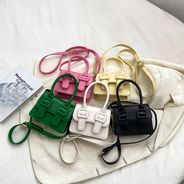 

fashion kids handbags designer children pu leather belt crossbody bag girls single shoulder cosmetics bag luxury mini purse q6939, Black
