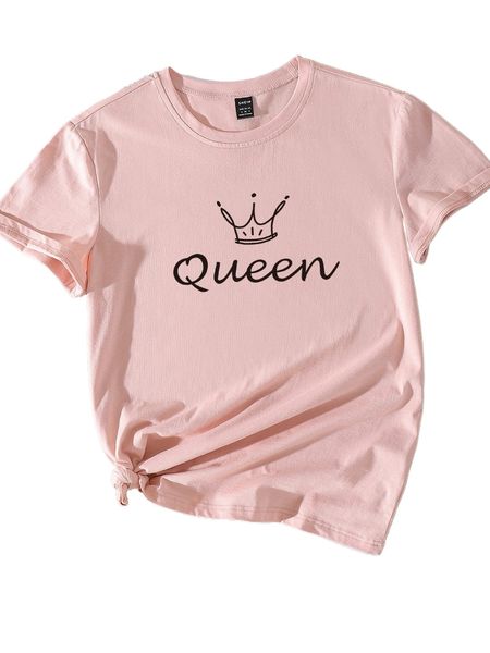 

letter and crown print tee r9d7#, White
