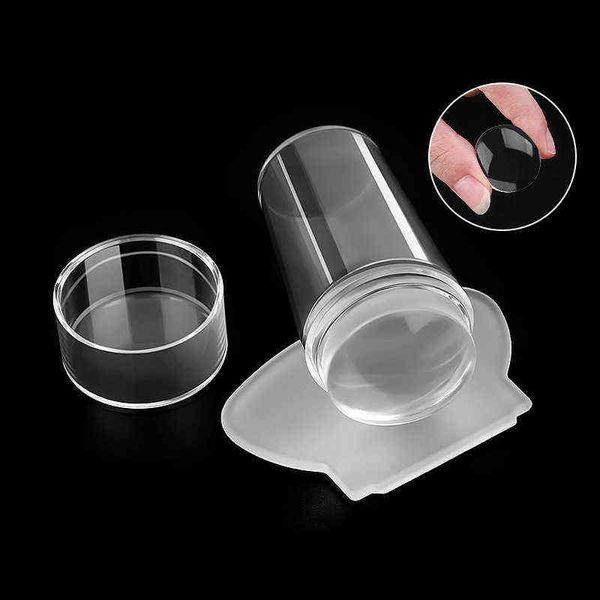 Nail Gel Toy Silicone Trasparente Art Stamping Kit French per Manicure Plate Stamp Polish Stencil Template Seal Stamper Scraper 0328