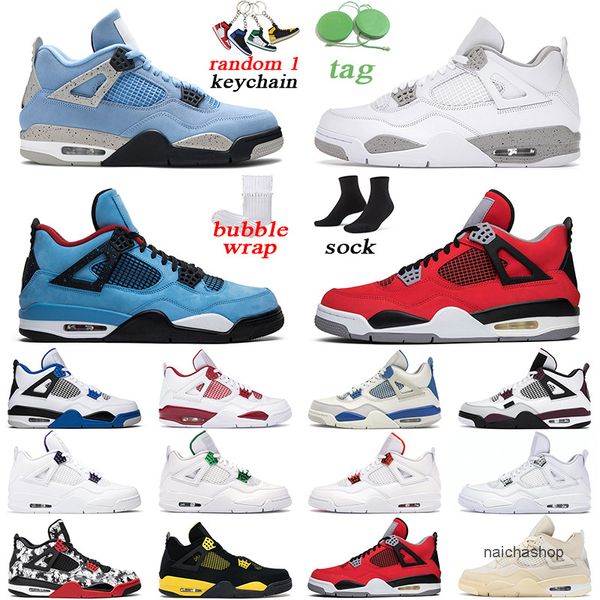 

men women 4s basketball shoes black cat university blue fire red white oreo toro bravo mens trainer