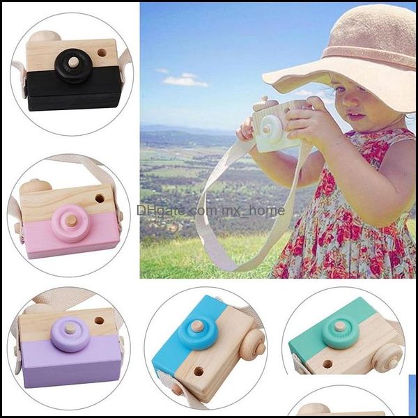 Bambini Belle Macchine fotografiche di legno Giocattoli Arredamento della camera Decor Regali di compleanno per bambini Macchina fotografica in stile nordico Giocattolo Hha704 Consegna di goccia 2021 Ricordi per bambini