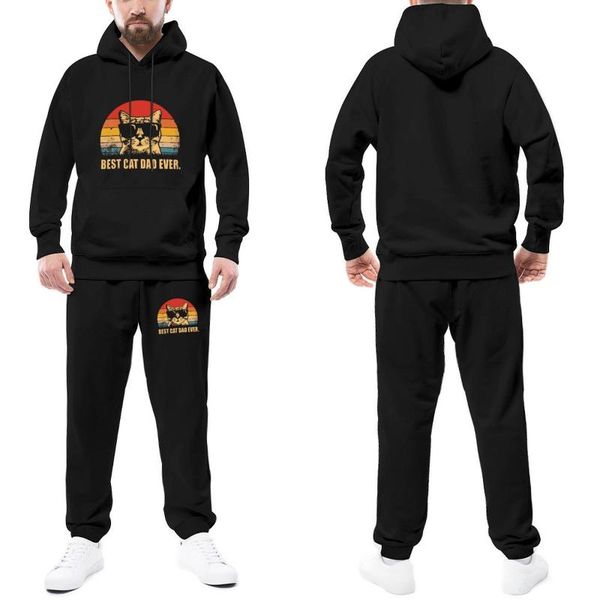 

men's tracksuits men's tracksuits funny cat tracksuit set vintage dad ever fathers day man sweatsuits halloween sweatpants and hoo, Gray