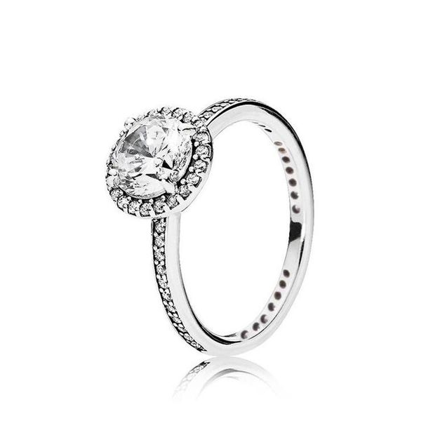

real 925 sterling silver cz diamond ring with original box set fit pandora style wedding ring engagement jewelry for women girls294c
