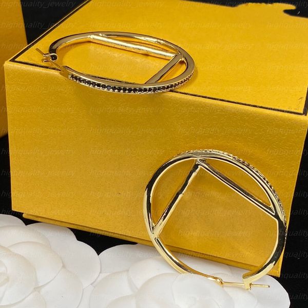 

designer gold hoop earrings fashion ladies stud earrings f glamour jewelry simple earrings ladies party wedding couple gift hh2 g, Golden;silver