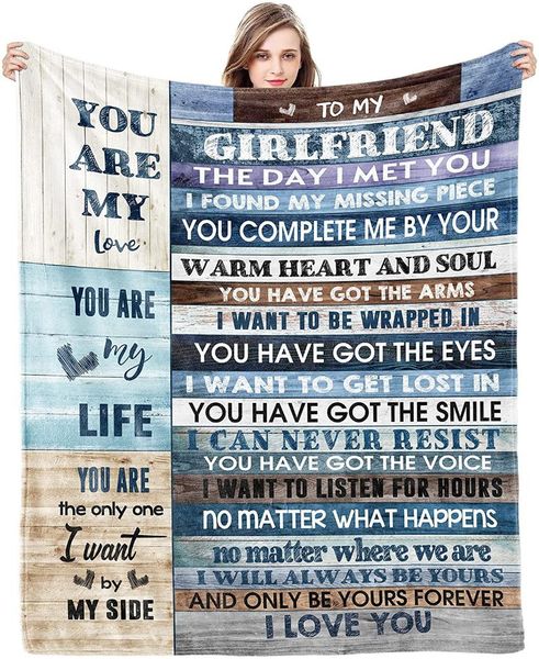 Decken „Give My Girlfriend A Blanket Gift I Love You Blessing Sweet Sayings Quotes Throw Home Decor Air Conditioner“.