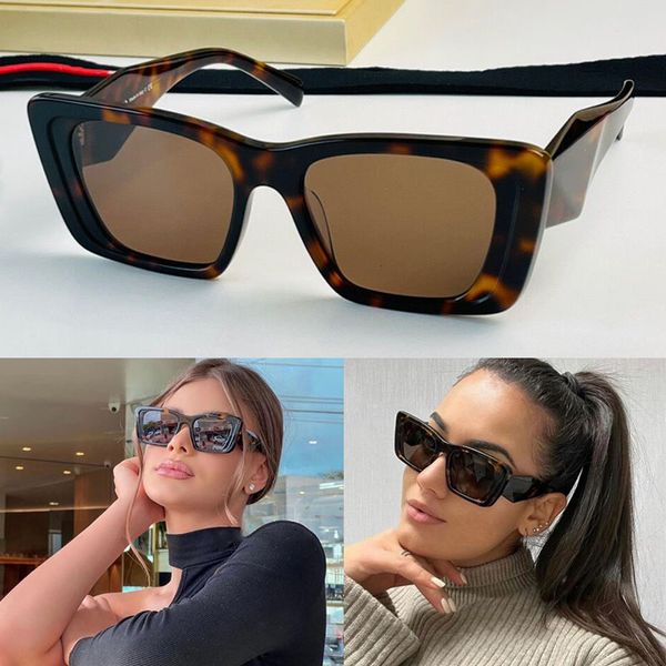 üçgen logo Symbole Güneş Gözlüğü manda boynuzu SPR08Y Erkek Kare Çerçeve lunette bayan yeni Tasarımcı Mavi çerçeve gözlükler Gündelik Etkinlik Parti Gözlükleri zincirli lüks